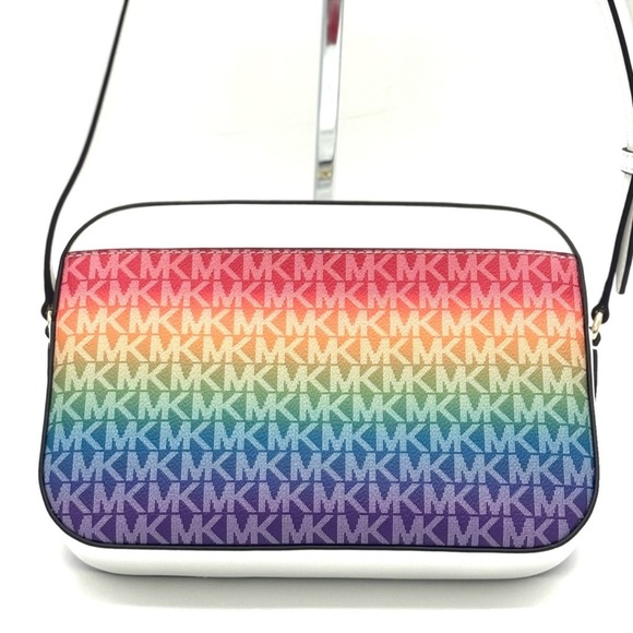Michael Kors Jet Set Large Rainbow Signature Logo Crossbody Bag Rainbow - Picture 5 of 12